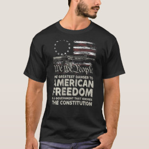 Gun USA Flag American Freedom Funny Government (on T-Shirt