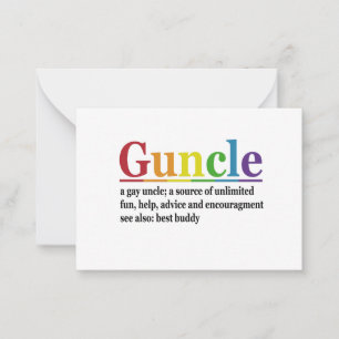 Guncle Definition Rainbow Funny Gift Card