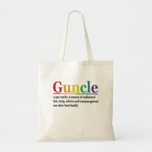 Guncle Definition Rainbow Funny Gift Tote Bag