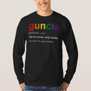 Guncle Like An Uncle Only Cooler Rainbow Lgbtq Pri T-Shirt