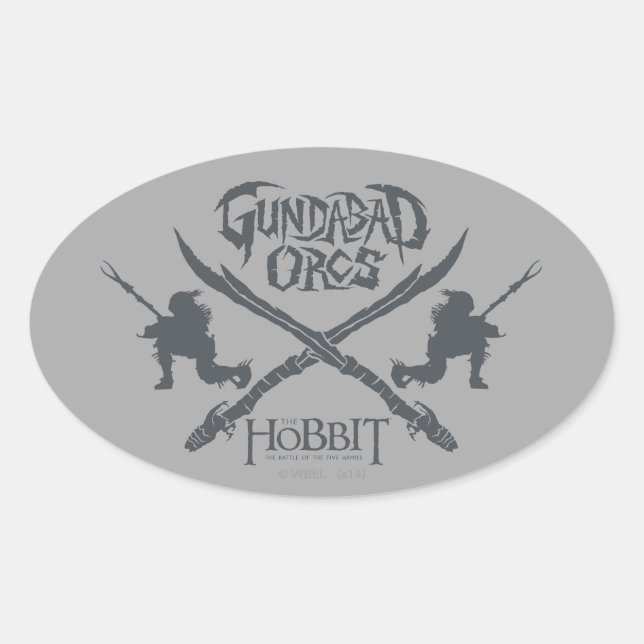 Gundabad Orcs Movie Icon Oval Sticker (Front)