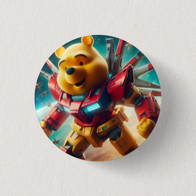 Gundam Winnie the Pooh 1 Inch Round Button (Front)