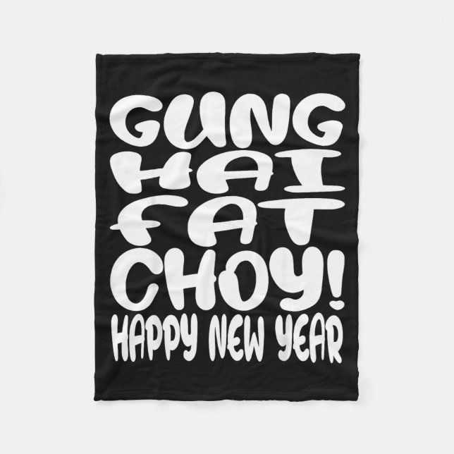 Gung Hai Fat Choy Lunar New Year Chinese Zodiac  Fleece Blanket (Front)