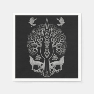 Gungnir - Spear of Odin and Tree of life - Napkin