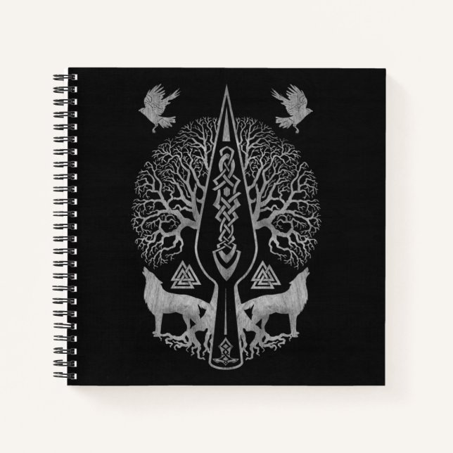 Gungnir - Spear of Odin and Tree of life  - Notebook (Front)
