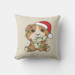 Guniea Pig Christmas Winter Animals Holiday Throw Pillow