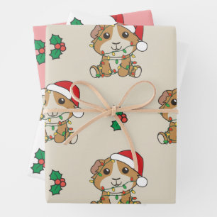 Guniea Pig Christmas Winter Animals Holiday Wrapping Paper Sheet