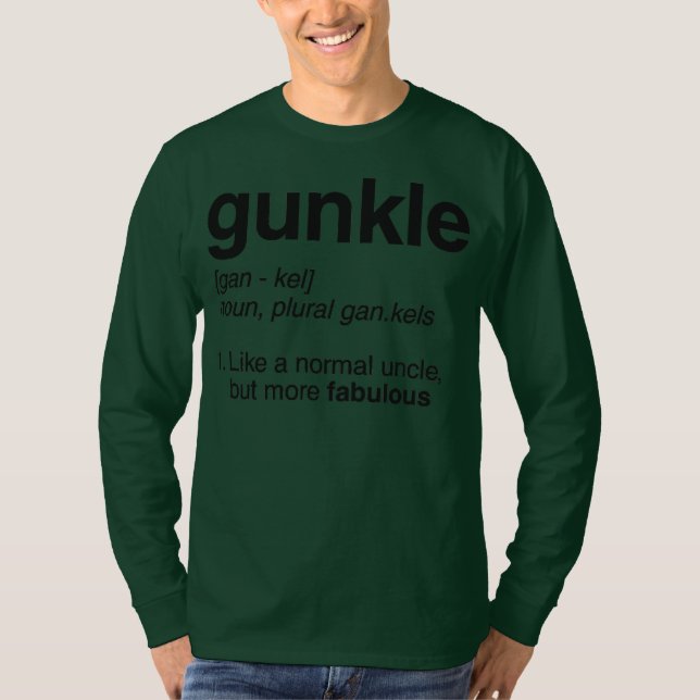 Gunkle Dictionary Definition Funny Gay Uncle T-Shirt (Front)