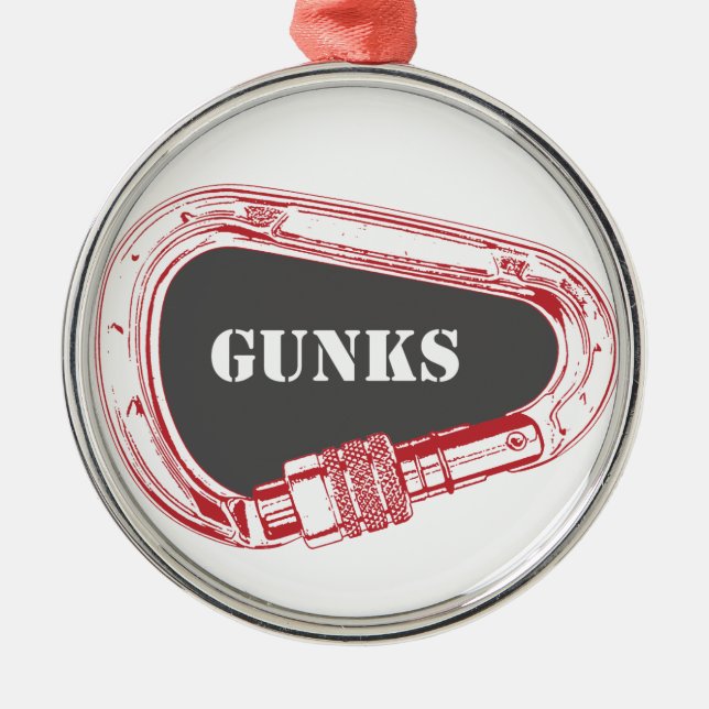 Gunks Climbing Carabiner Metal Ornament (Front)