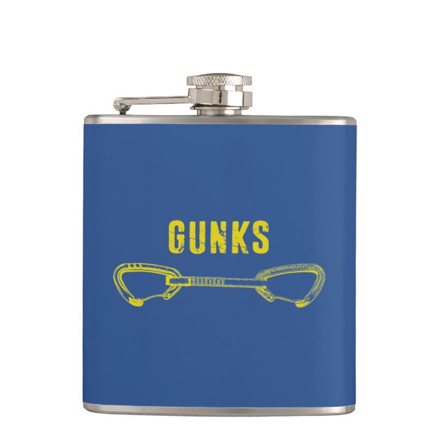Gunks Climbing Quickdraw Hip Flask (Front)