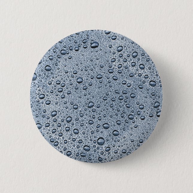 Gunmetal grey water droplets 2 inch round button (Front)