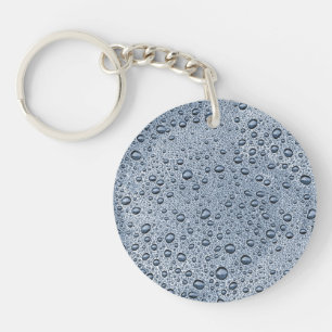 Gunmetal grey water droplets keychain