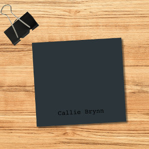 Gunmetal Professional Minimalist Black Script Post-it Notes