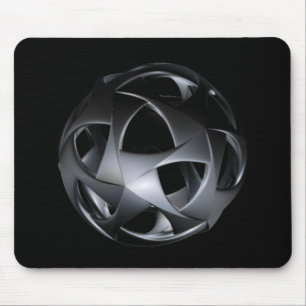 Gunmetal Textured Metal Sphere With Openings Mouse Pad