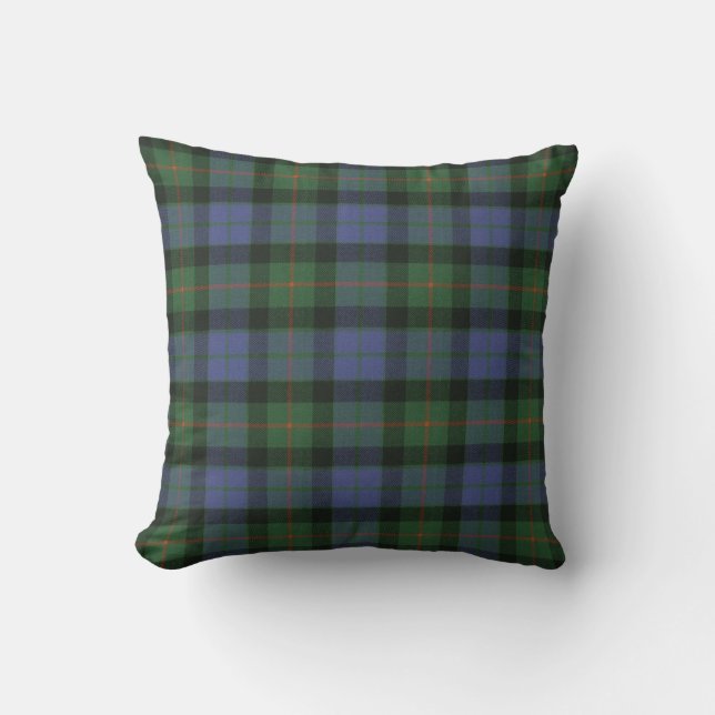Gunn Ancient Original Scottish Tartan Throw Pillow (Front)