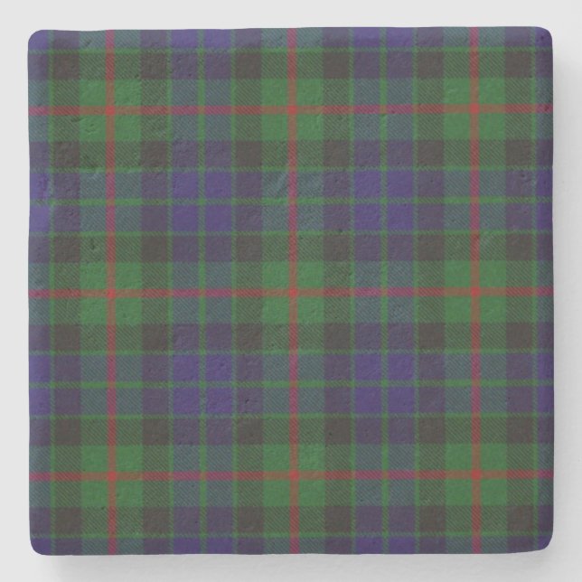 Gunn Clan Tartan Plaid Stone Coaster (Front)