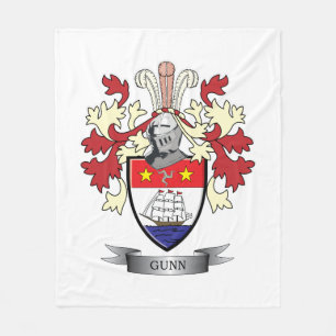 Gunn Family Crest Coat of Arms Fleece Blanket