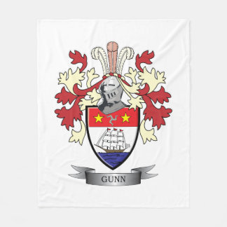 Gunn Family Crest Coat of Arms Fleece Blanket