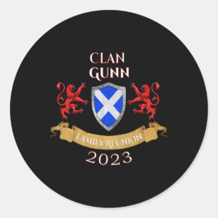 Gunn Family Reunion 2023 Scottish Clan Classic Round Sticker