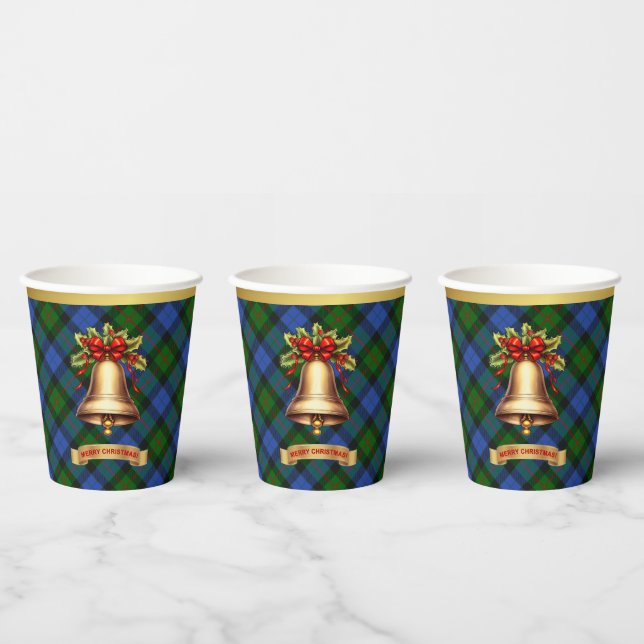 Gunn Personalized Tartan Christmas Paper Cups (Multi)