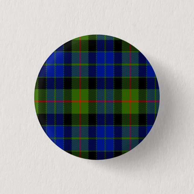 Gunn Scottish Tartan 1 Inch Round Button (Front)