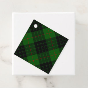 Gunn tartan green black plaid favour tags