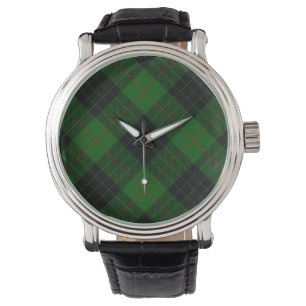 Gunn tartan green black plaid watch