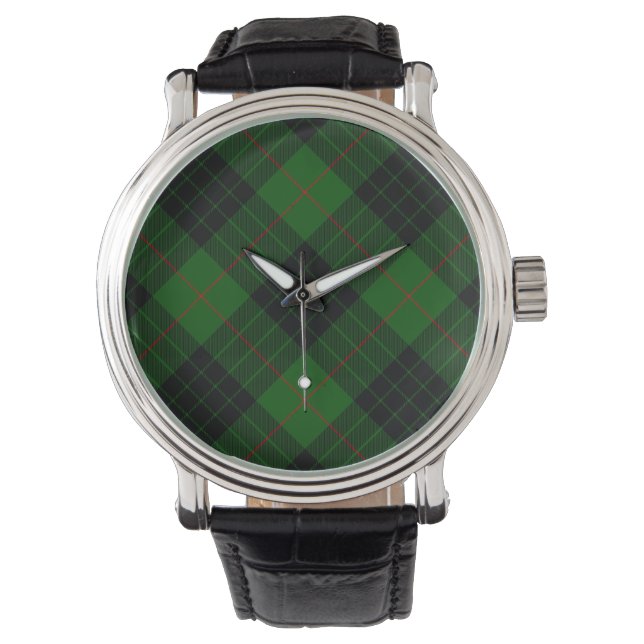 Gunn tartan green black plaid watch (Front)