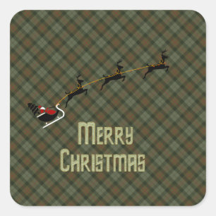 Gunn Weathered Scottish Tartan Square Sticker