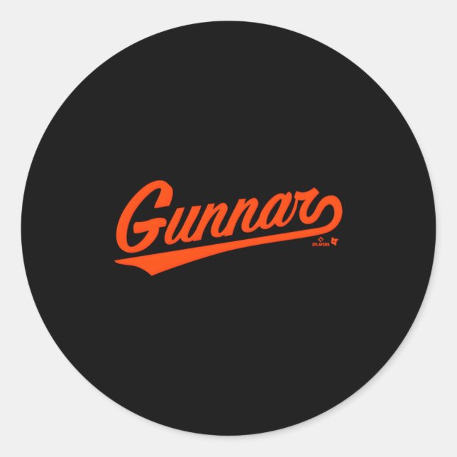 Gunnar Henderson Baltimore Text Baltimore Baseball Classic Round Sticker (Front)