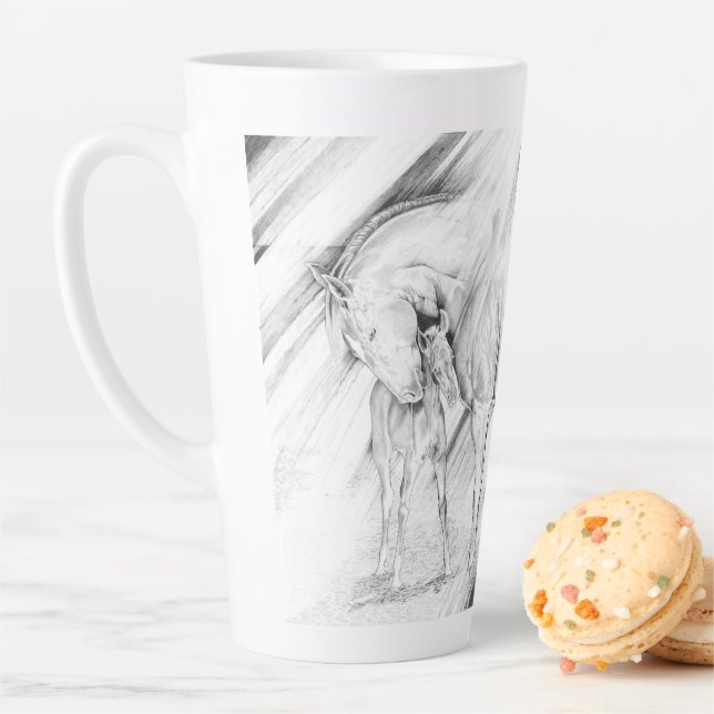 Gunner & Tommy (ballpoint) Latte Mug (In Situ)