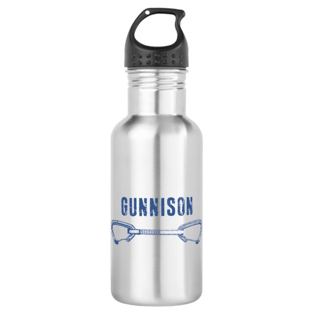 Gunnison Colorado Rock Climbing Quickdraw 532 Ml Water Bottle (Front)