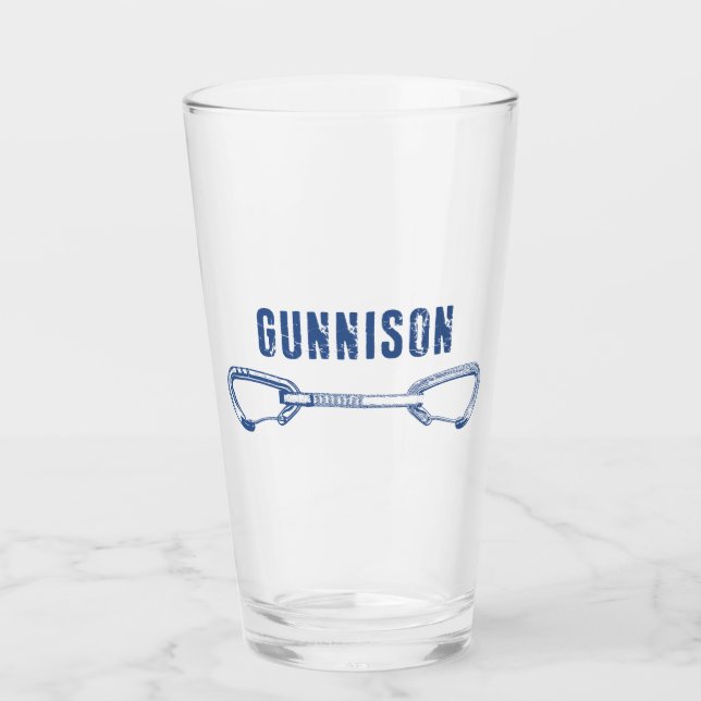 Gunnison Colorado Rock Climbing Quickdraw Glass (Front)