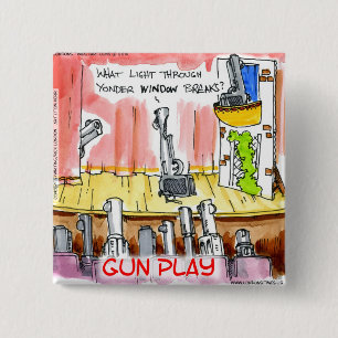 GunPlay Funny Cartoon 2 Inch Square Button