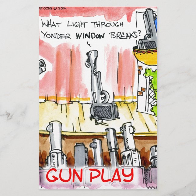 GunPlay Funny Cartoon Stationery (Front)