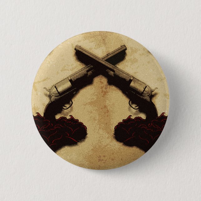 Guns and Roses 2 Inch Round Button (Front)