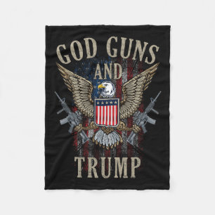 Guns And Trump 2nd Amendment Flag Ar15 American Fl Fleece Blanket