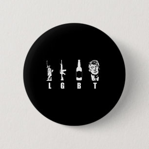 Guns Beer Trump 2020 - Trump Pence Maga 2 Inch Round Button