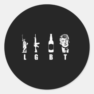 Guns Beer Trump 2020 - Trump Pence Maga  Classic Round Sticker
