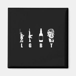 Guns Beer Trump 2020 - Trump Pence Maga Magnet