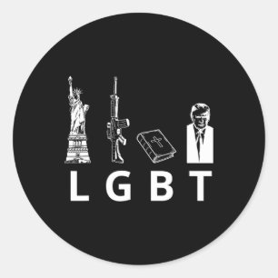 Guns Bible Trump Classic Round Sticker