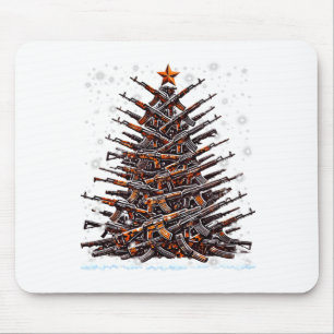 Guns Christmas Tree Funny Men Xmas 2024 For Gun Lo Mouse Pad