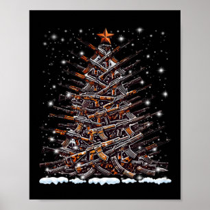 Guns Christmas Tree Funny Men Xmas For Gun Lover  Poster