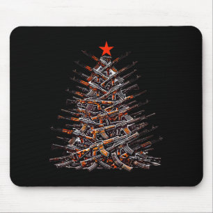 Guns Christmas Tree Funny Xmas 2025 For Gun Lover Mouse Pad