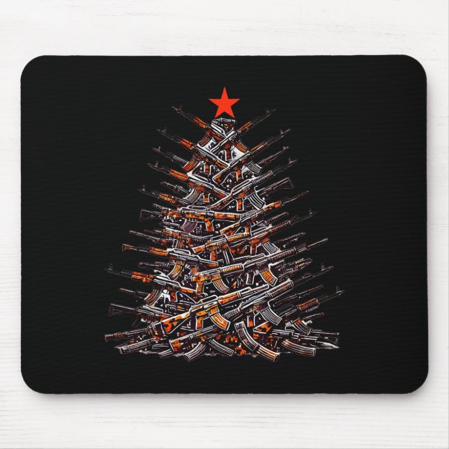 Guns Christmas Tree Funny Xmas 2025 For Gun Lover  Mouse Pad (Front)