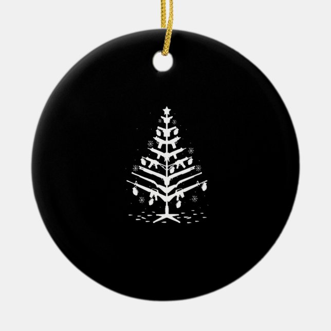 Guns Christmas Tree Ornament Xmas Pajama Gifts Gun (Front)