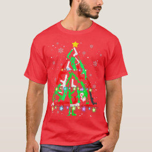 Guns Christmas Tree Xmas Gift For Lover Guns T-Shirt