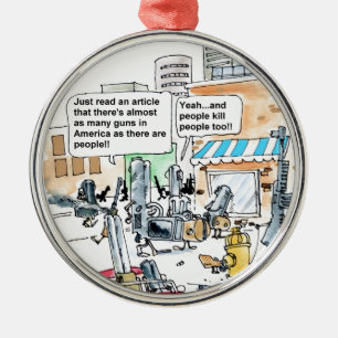 Guns Don't Kill Funny Gifts, Tees & Cards Metal Ornament