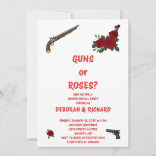 Guns or Roses Gender Reveal Invitation