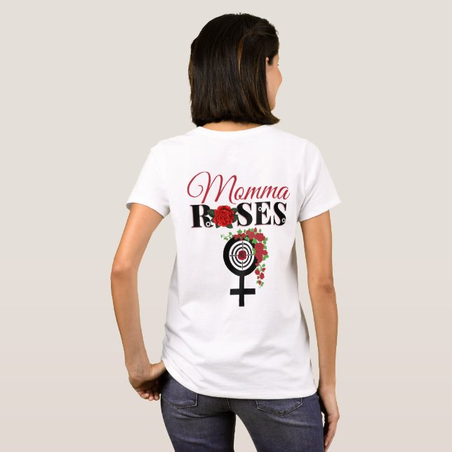 Guns or Roses Gender Reveal Mommy Roses T-Shirt (Back Full)